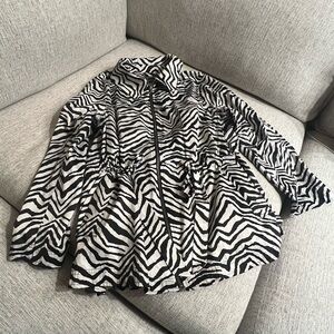 Dana Buchman Black and White Zebra Print Top
